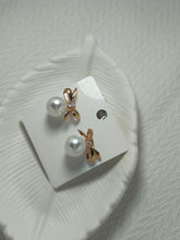 Bow Pearl Drop Shaped Earrings